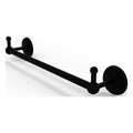 Matte Black 24 inch Towel Bar with Integrated Hooks W34748