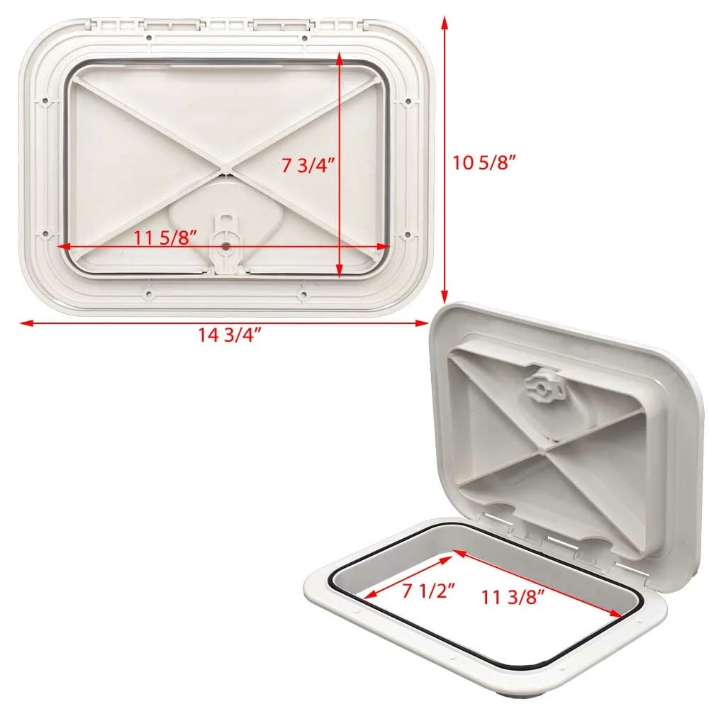 14.75 x 10.6 Inch White ABS Boat Access Hatch K159