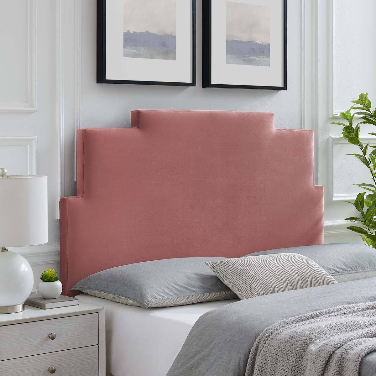 Navy Performance Velvet King/California King Headboard F611794