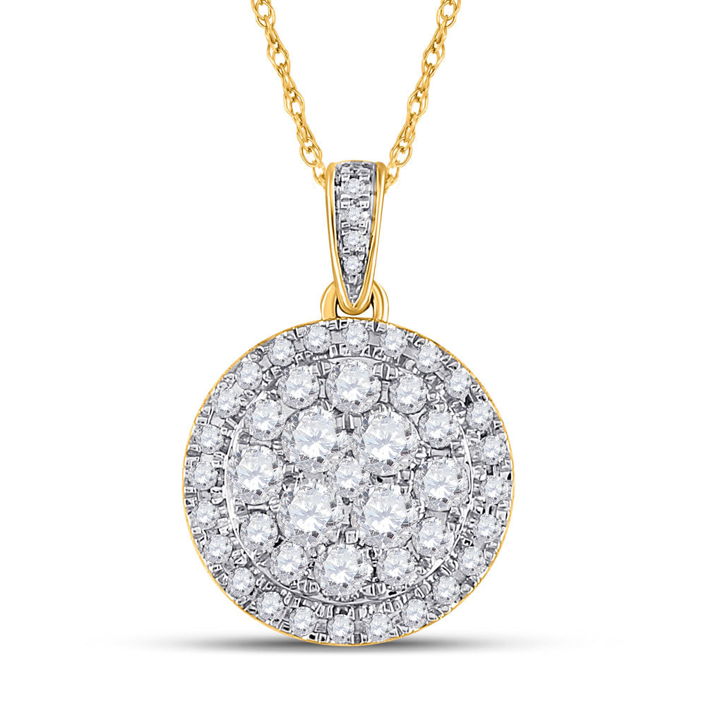 14kt Yellow Gold Diamond Cluster Pendant 1 Cttw S95337