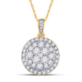 14kt Yellow Gold Diamond Cluster Pendant 1 Cttw S95337