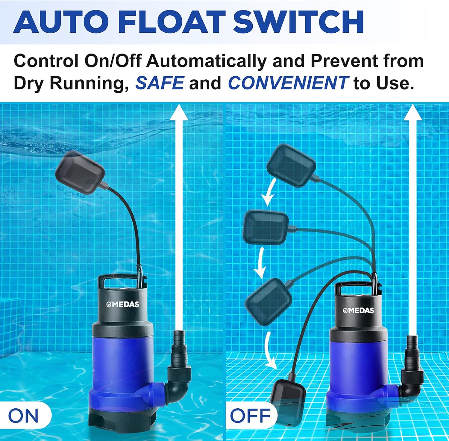2 Pack 750W Submersible Dirty Water Pump with Float Switch K611