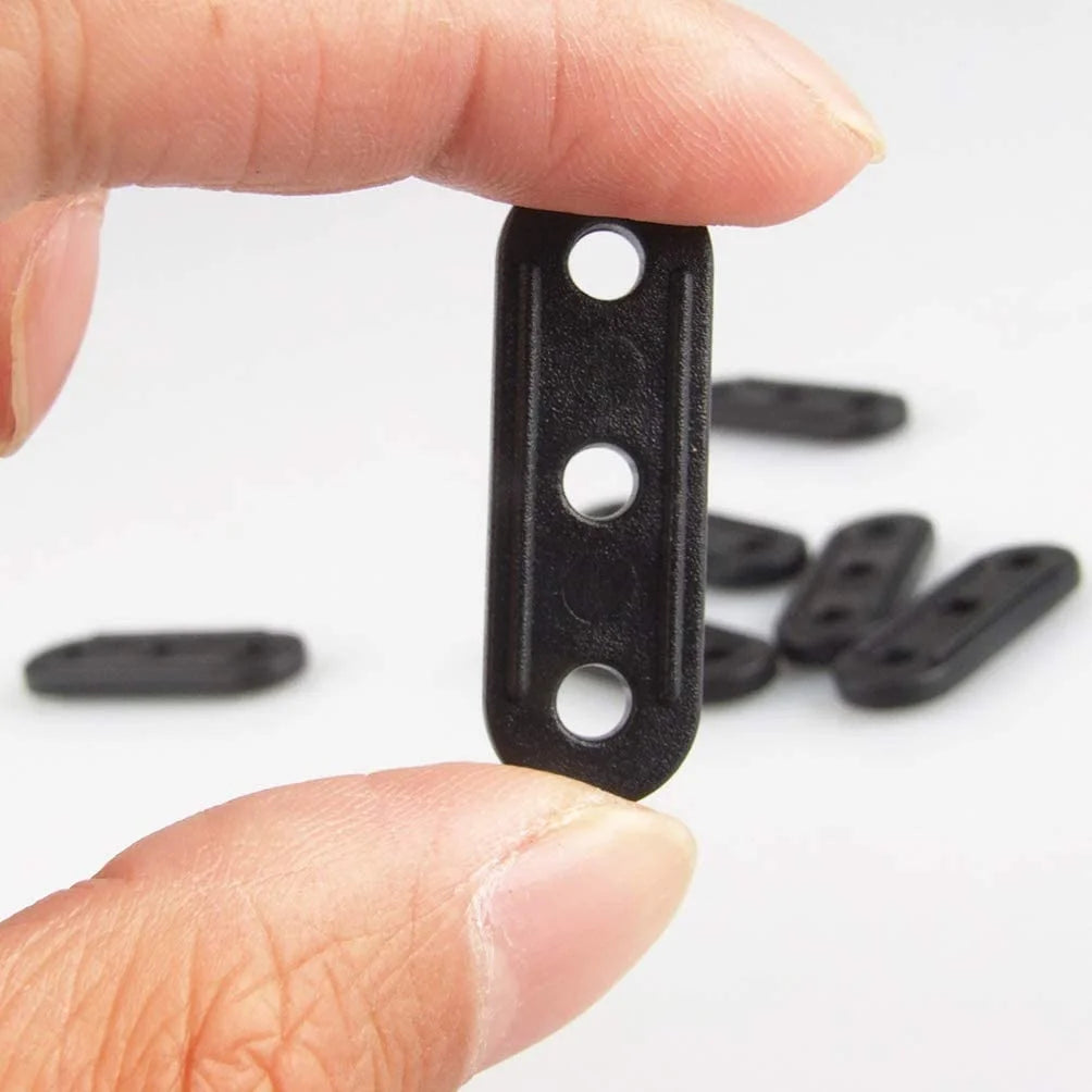 50 Pcs Black Plastic Cord Tensioners Rope Adjuster for Camping A9870