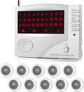 Wireless Calling System, 10 Waterproof Call Buttons with 1 Monitoring Unit, White W887293