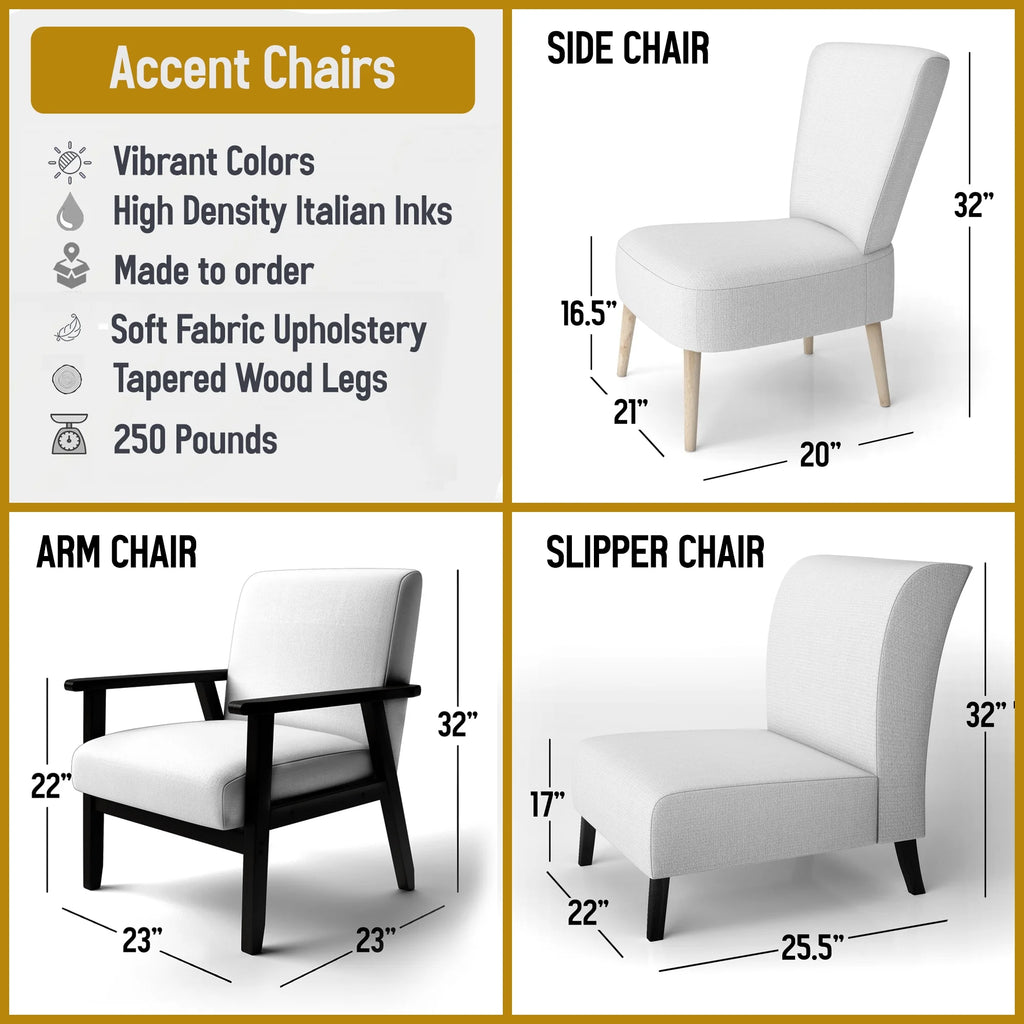 Upholstered Patterned Accent Chair and Arm Chair E53701