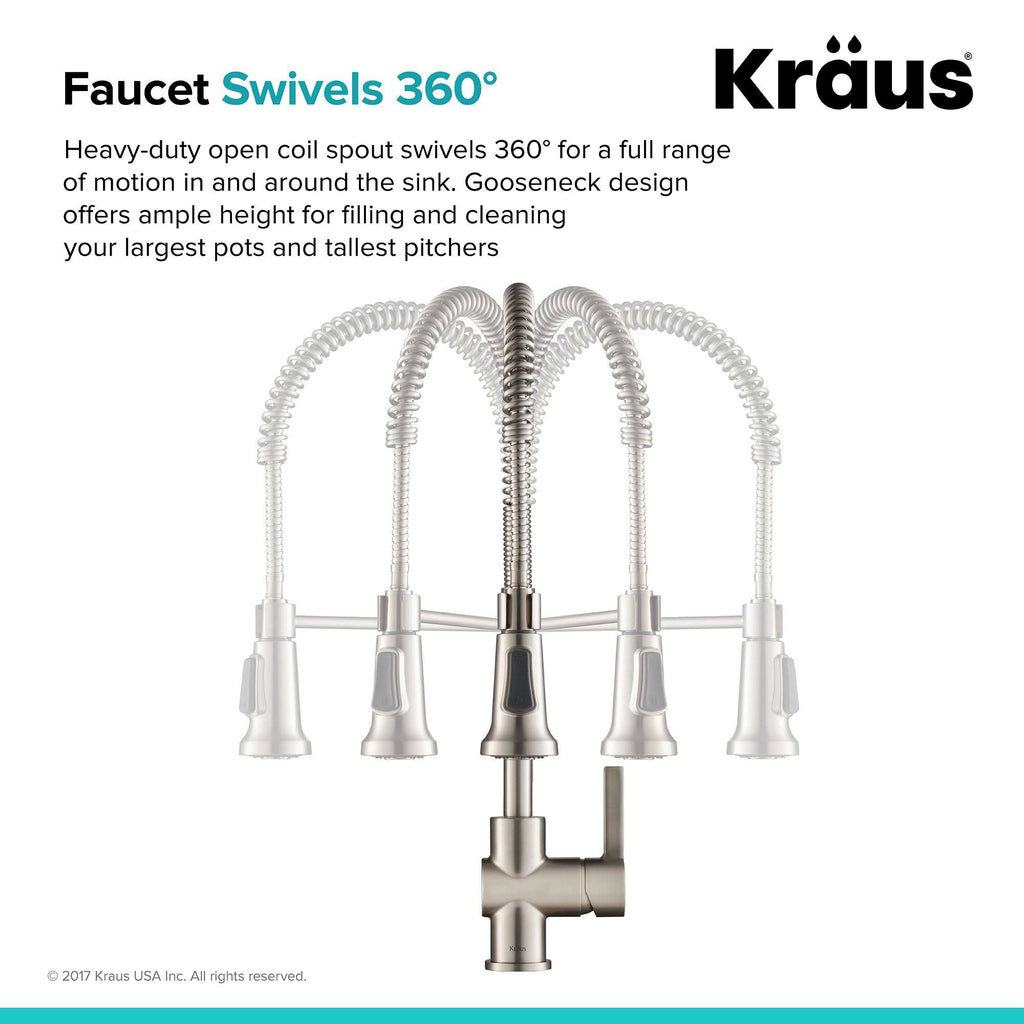 Brushed Gold & Matte Black Commercial Kitchen Faucet with Dual Function Sprayhead O220100