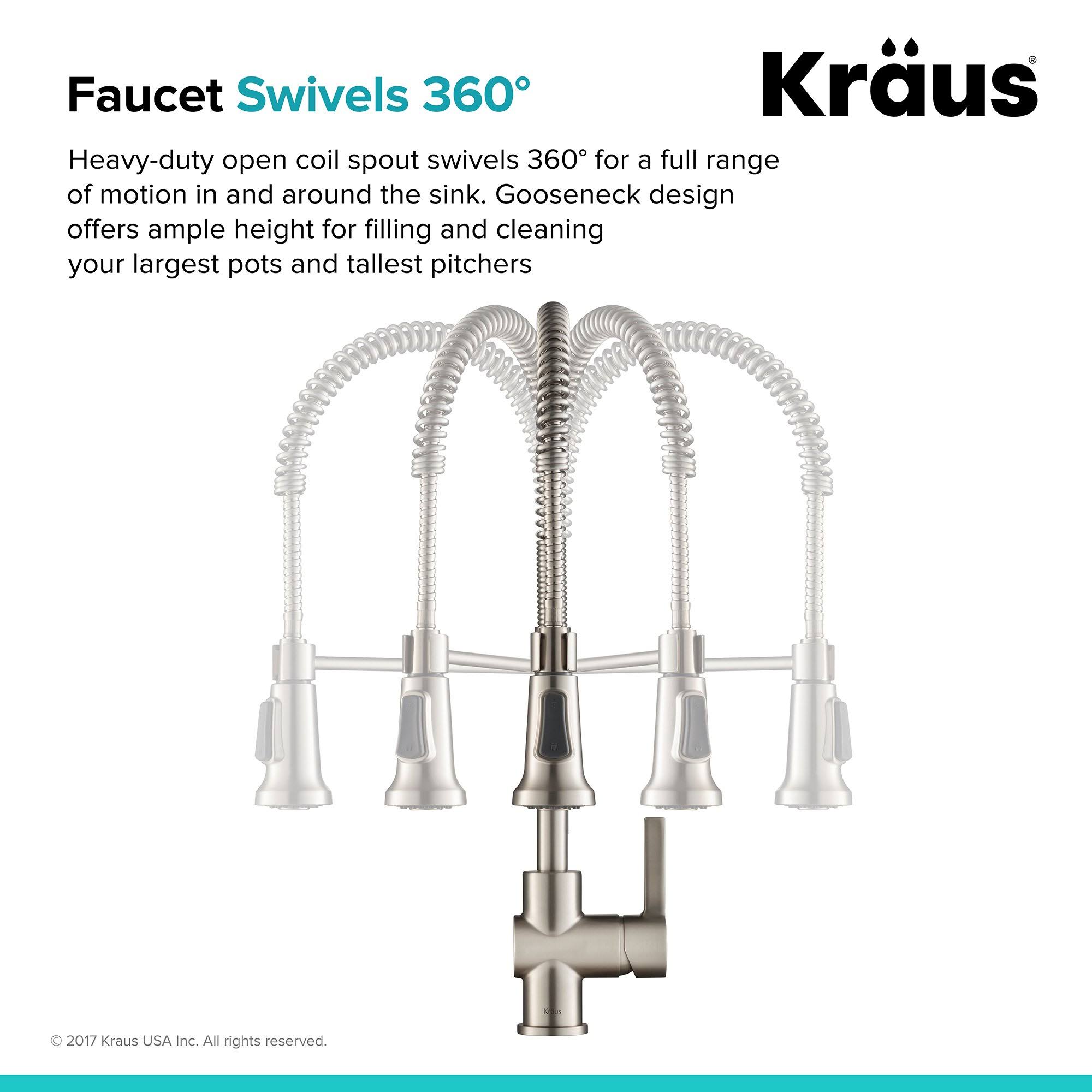 Brushed Gold & Matte Black Commercial Kitchen Faucet with Dual Function Sprayhead O220100
