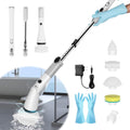 Electric Spin Scrubber with Adjustable Extension Handle & 4 Replaceable Brush Heads A2686