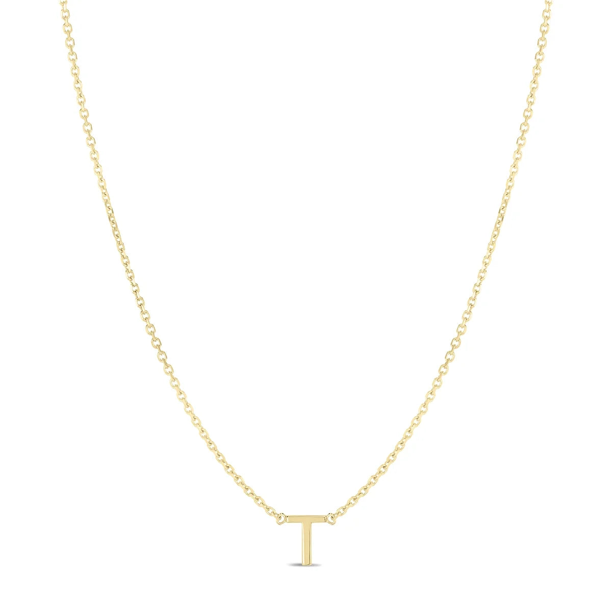 14K Solid Yellow Gold Initial Necklace R78814