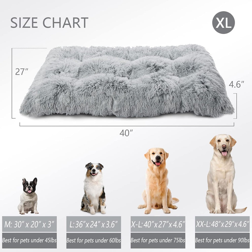 XL Plush Faux Fur Dog Bed with Waterproof Non-Slip Bottom C233250
