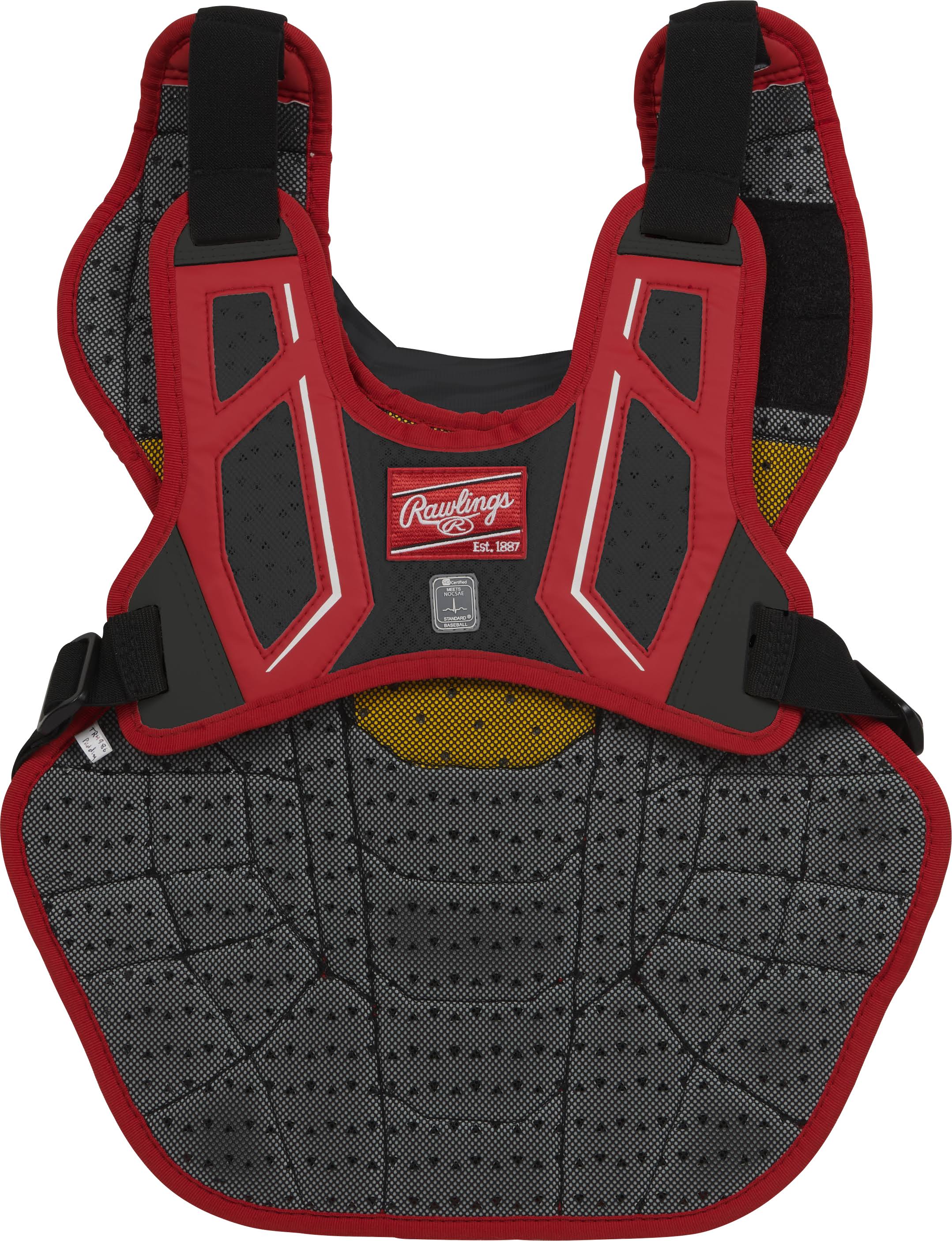 Black-Scarlet Adult Chest Protector A297