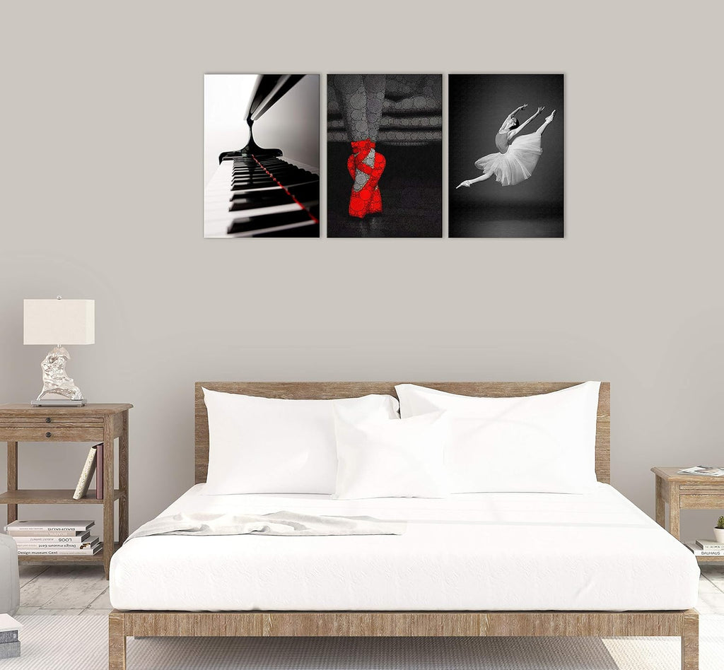 Black and White and Red Ballet Canvas Painting G587442