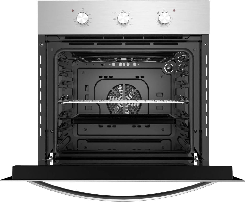 2.3 Cu. Ft. Electric Built-In Single Wall Oven in Black/Silver Tempered Glass Q3819