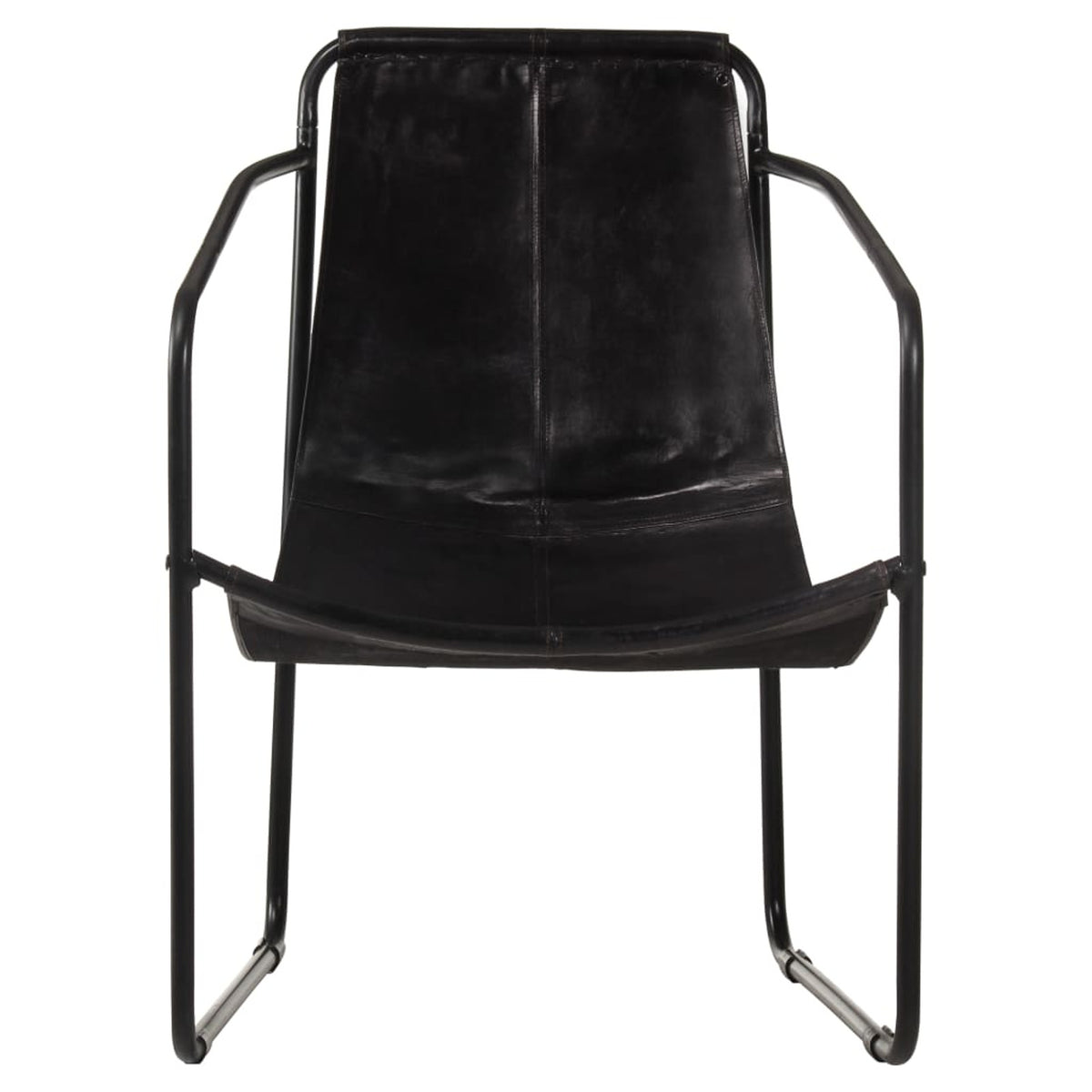 Black Real Leather Armchair A39038