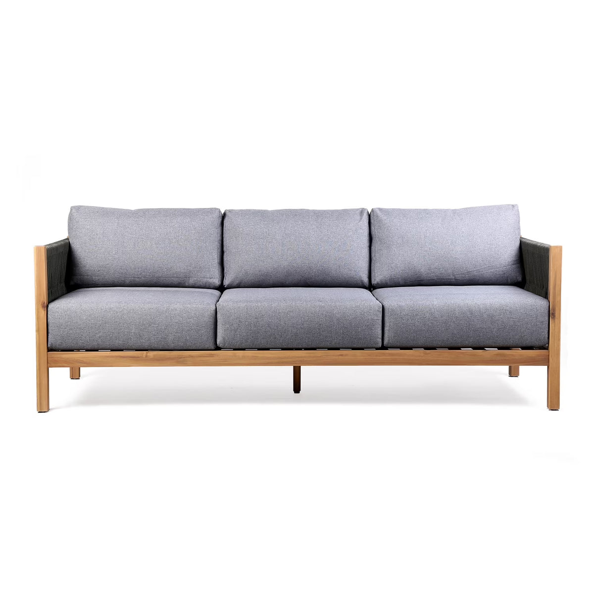 Natural Wood & Fabric Outdoor Patio Sofa A927