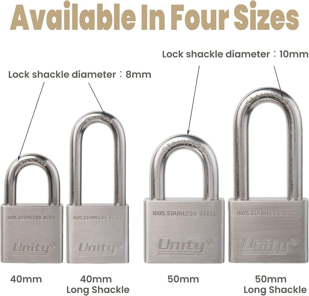100% Stainless Steel Keyed Alike Marine Lock, Pack of 2 (50mm) J903303