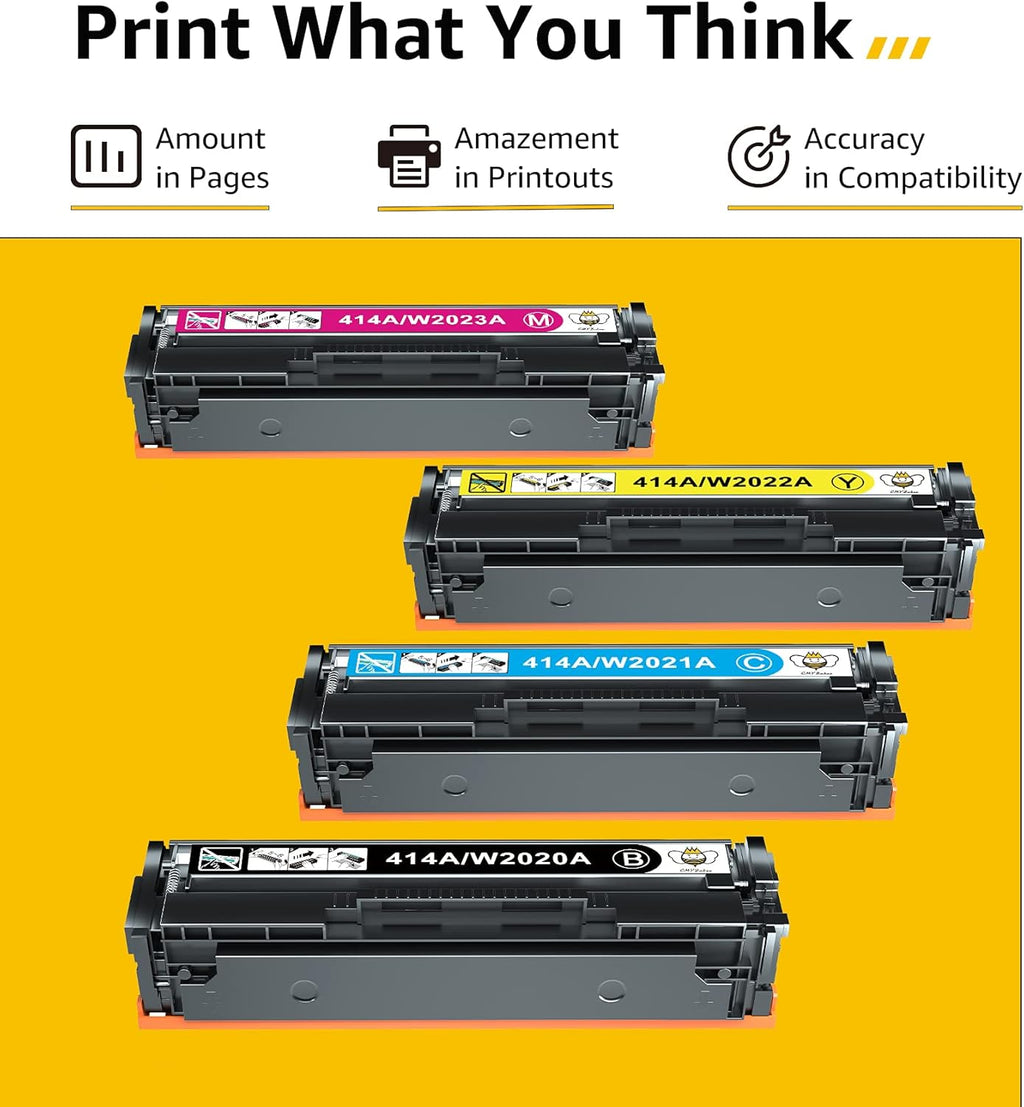 4-Pack Toner Cartridge for HP 414A 414X W2020A W2021A W2022A W2023A U704979