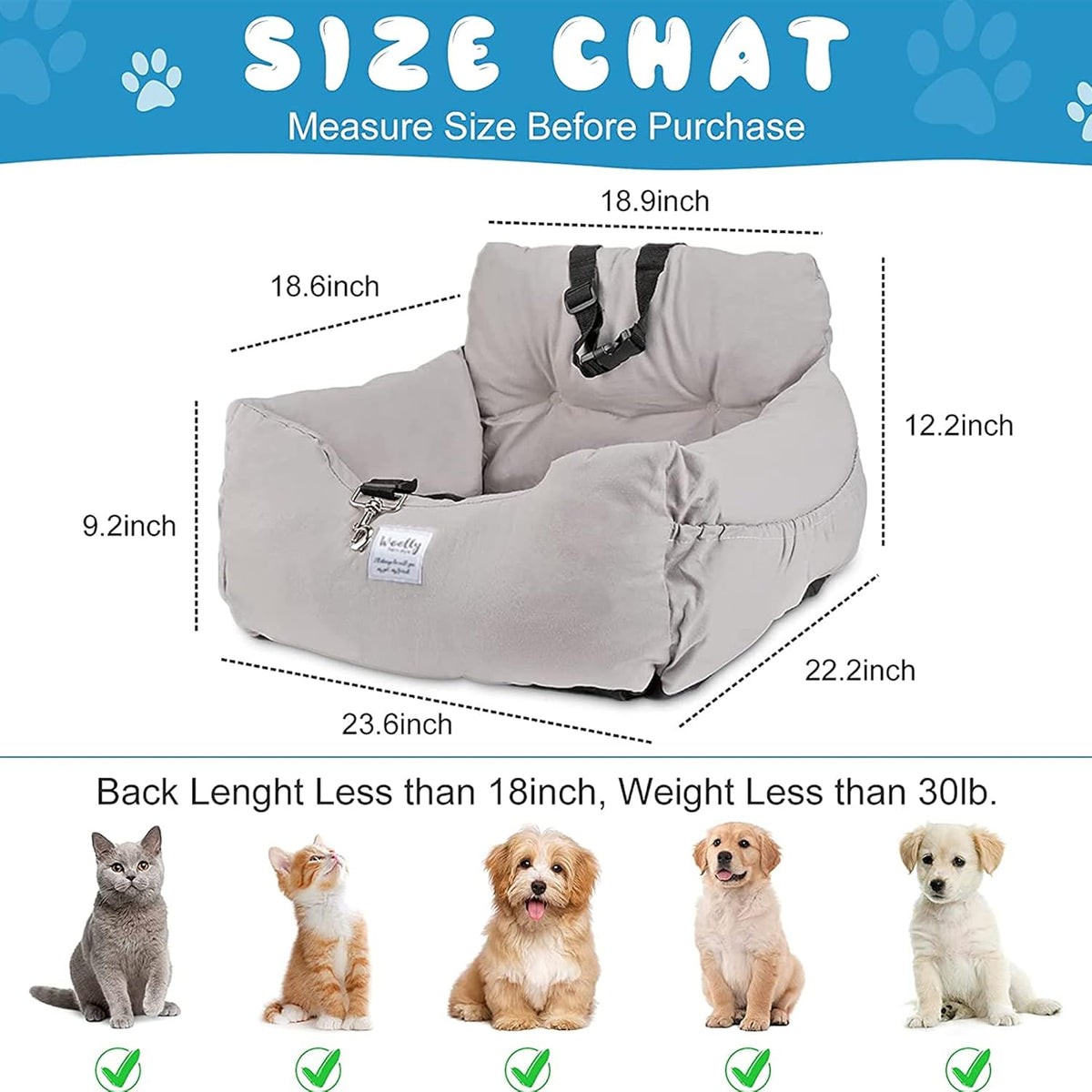 Dog Booster Seat for Small Medium Large Dogs Cats, Pack of 2 T369