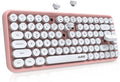 84 Key Bluetooth Retro Round Keycaps Ergonomic Wireless Mini Keyboard E286366