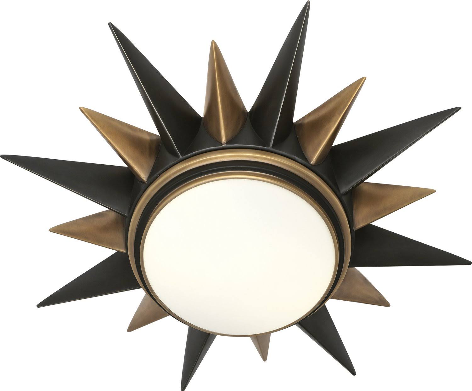 Two Light Flushmount in Deep Patina Bronze with Warm Brass L703238