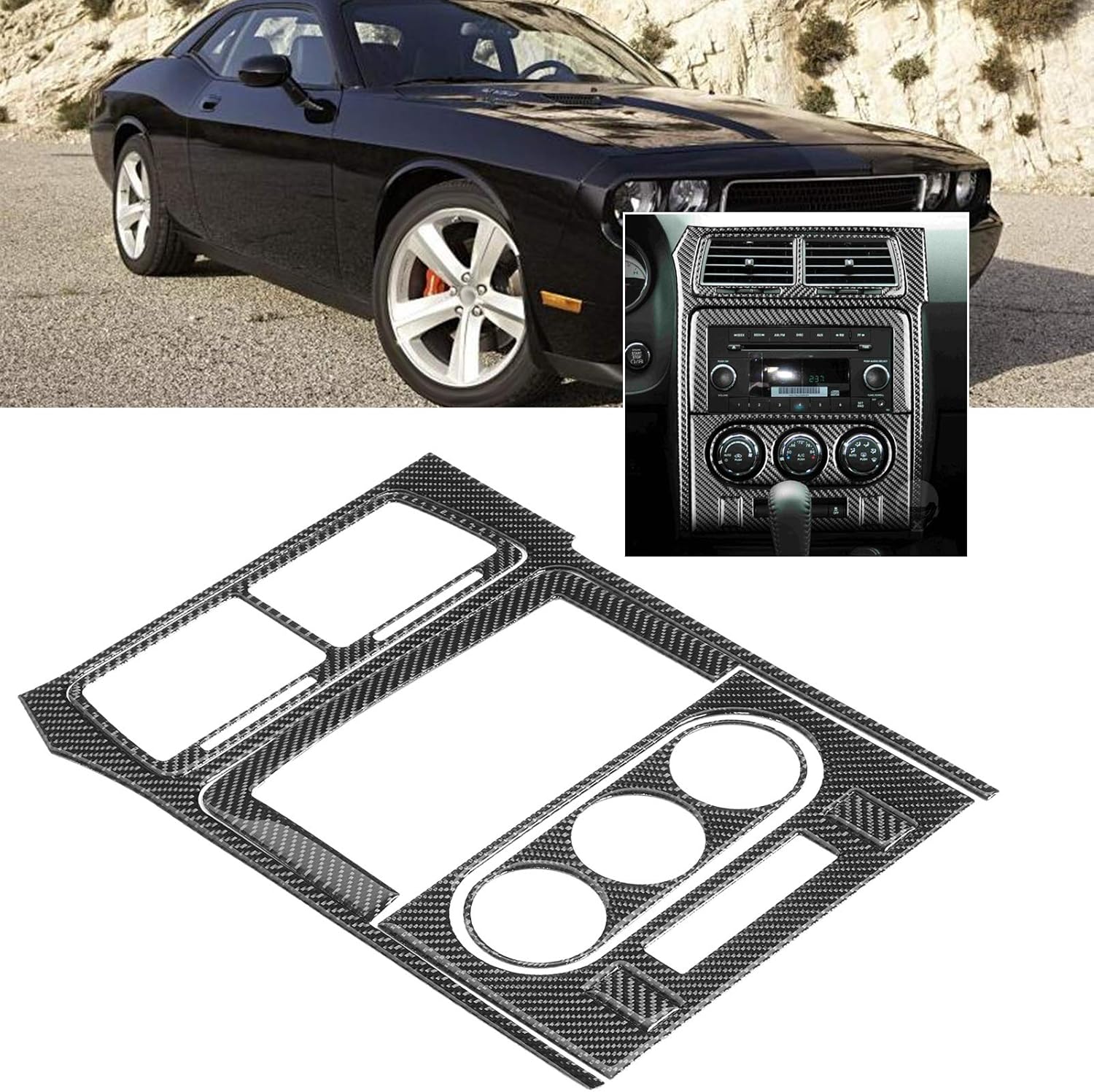 Carbon Fiber AC Control Panel Trim for Dodge Challenger A5778