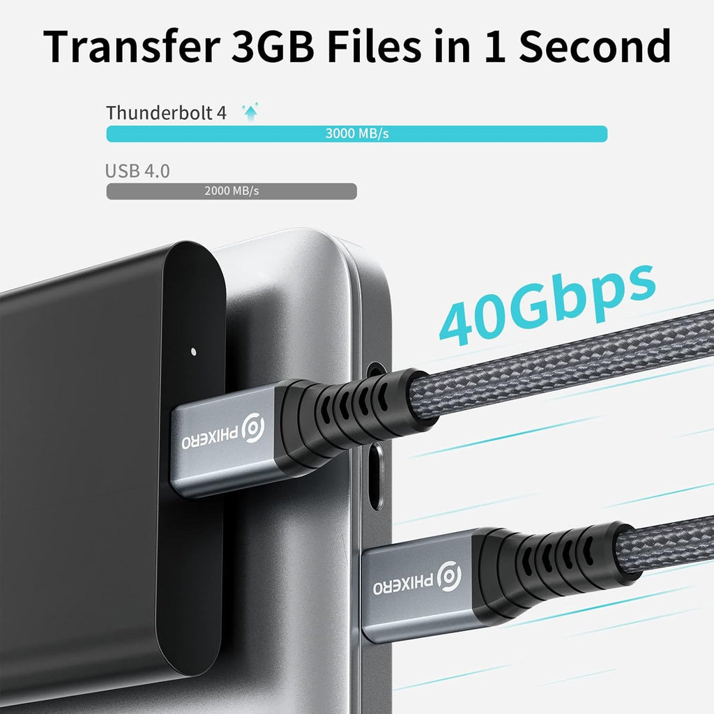 Thunderbolt 4 Full-Featured Cable, 2 Meter (6.6 ft), 40Gbps, 100W, 8K@60Hz, Pack of 2 R3640