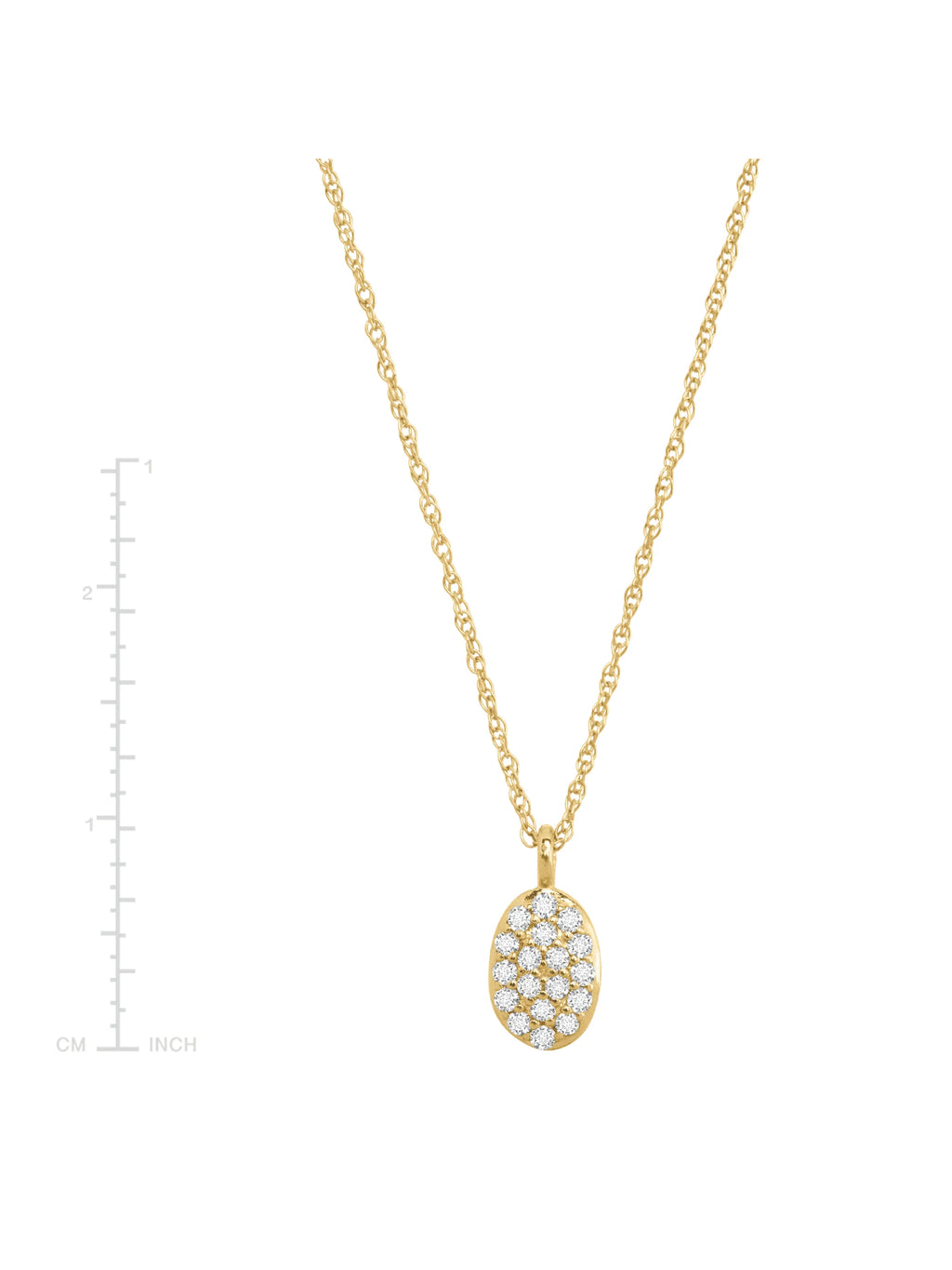 1/10 cttw Diamond Petite Oval Pendant Necklace in 10kt Yellow Gold, 18" P308