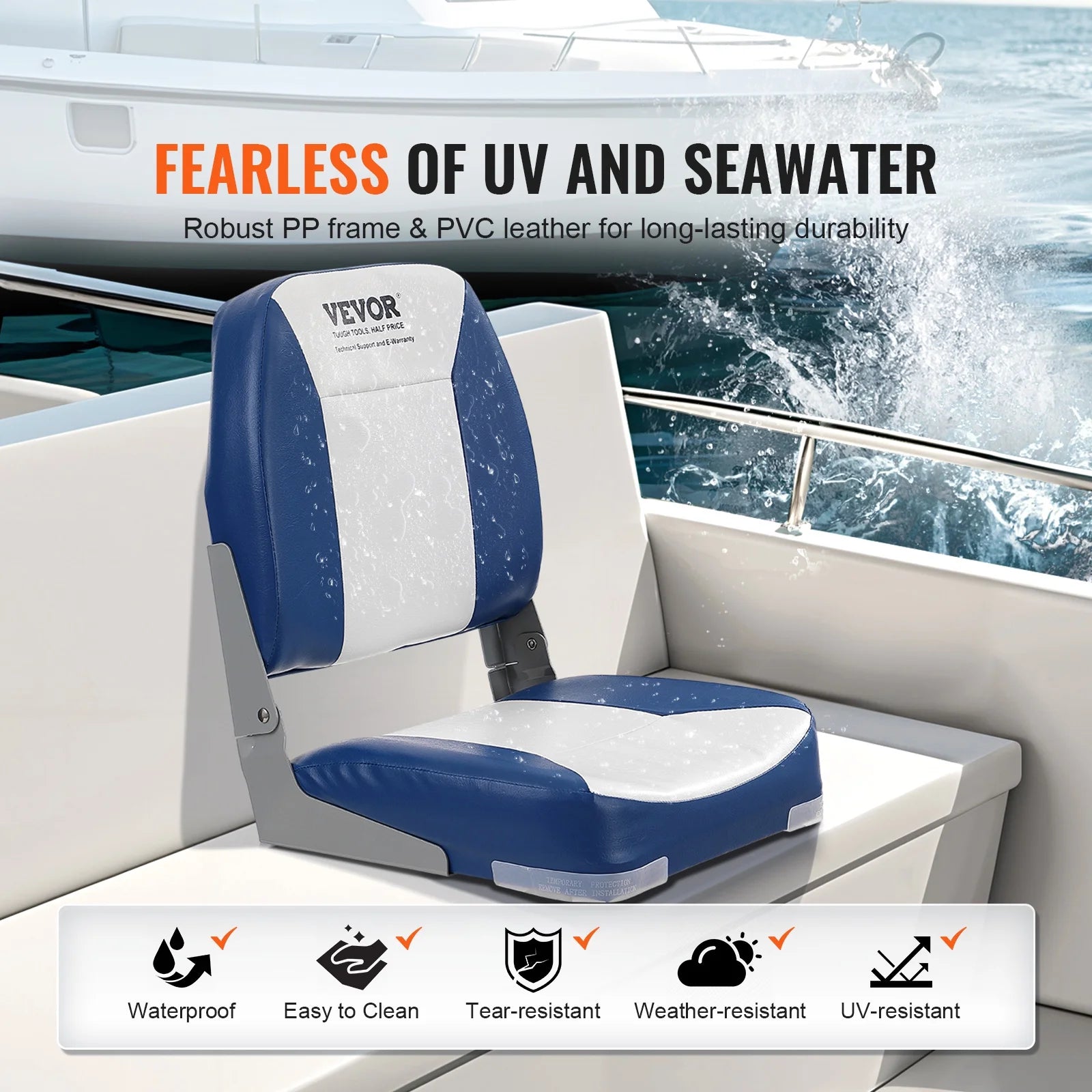 Low Back Fold-Down Fishing Boat Seat Chair N634