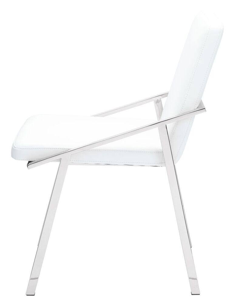 White/Polished Stainless Dining Chair W33839
