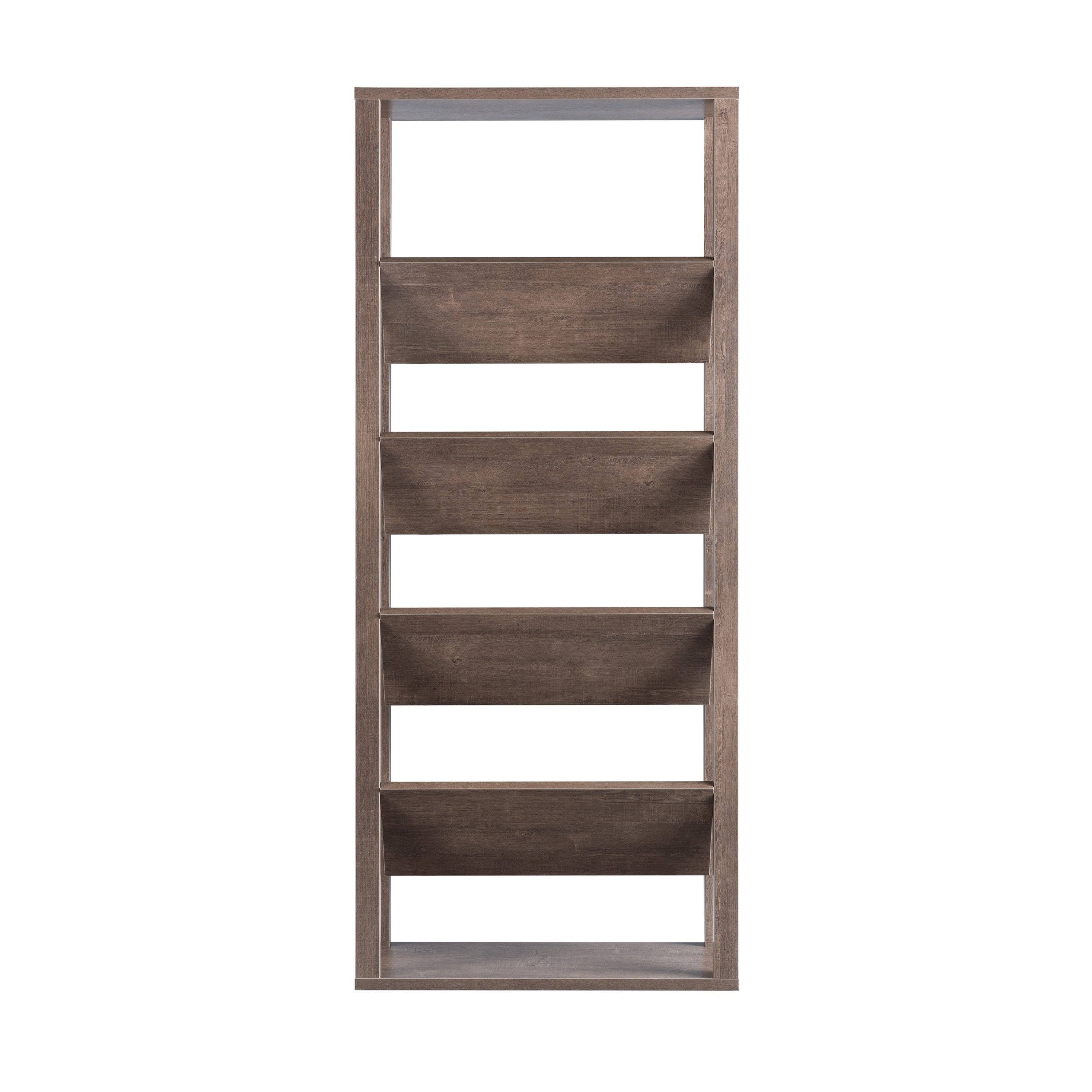 Walnut Oak 5-Shelf Bookcase F705