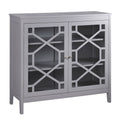 Gray Two Door Wooden Cabinet with Three Storage Compartments Q903864
