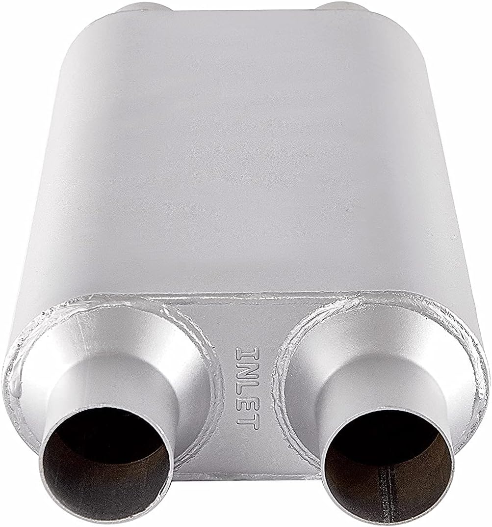 2.25 inch Inlet Outlet Performance Automotive Muffler Exhaust Pack of 2 X712070