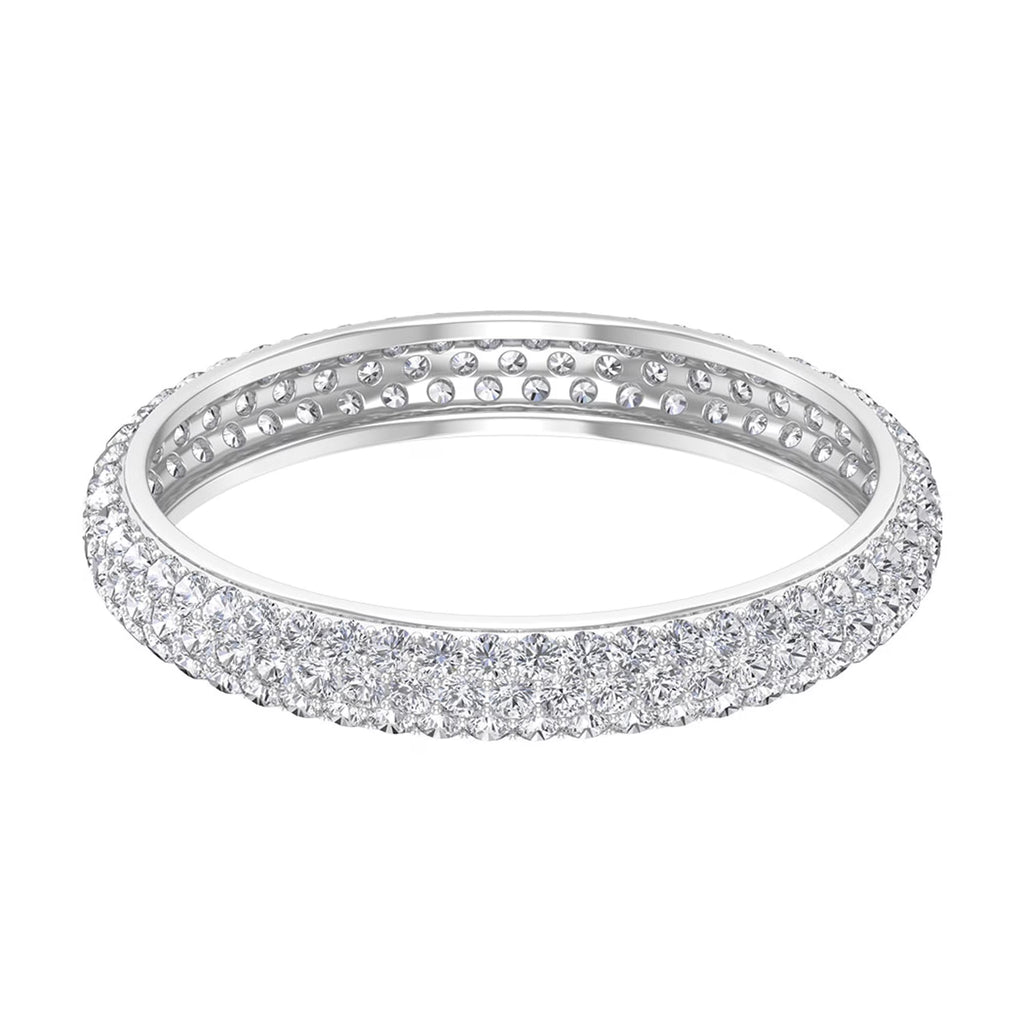 Micro Pave 1.75 CT Moissanite Full Eternity Ring 925 Sterling Silver US 7.00 A426343