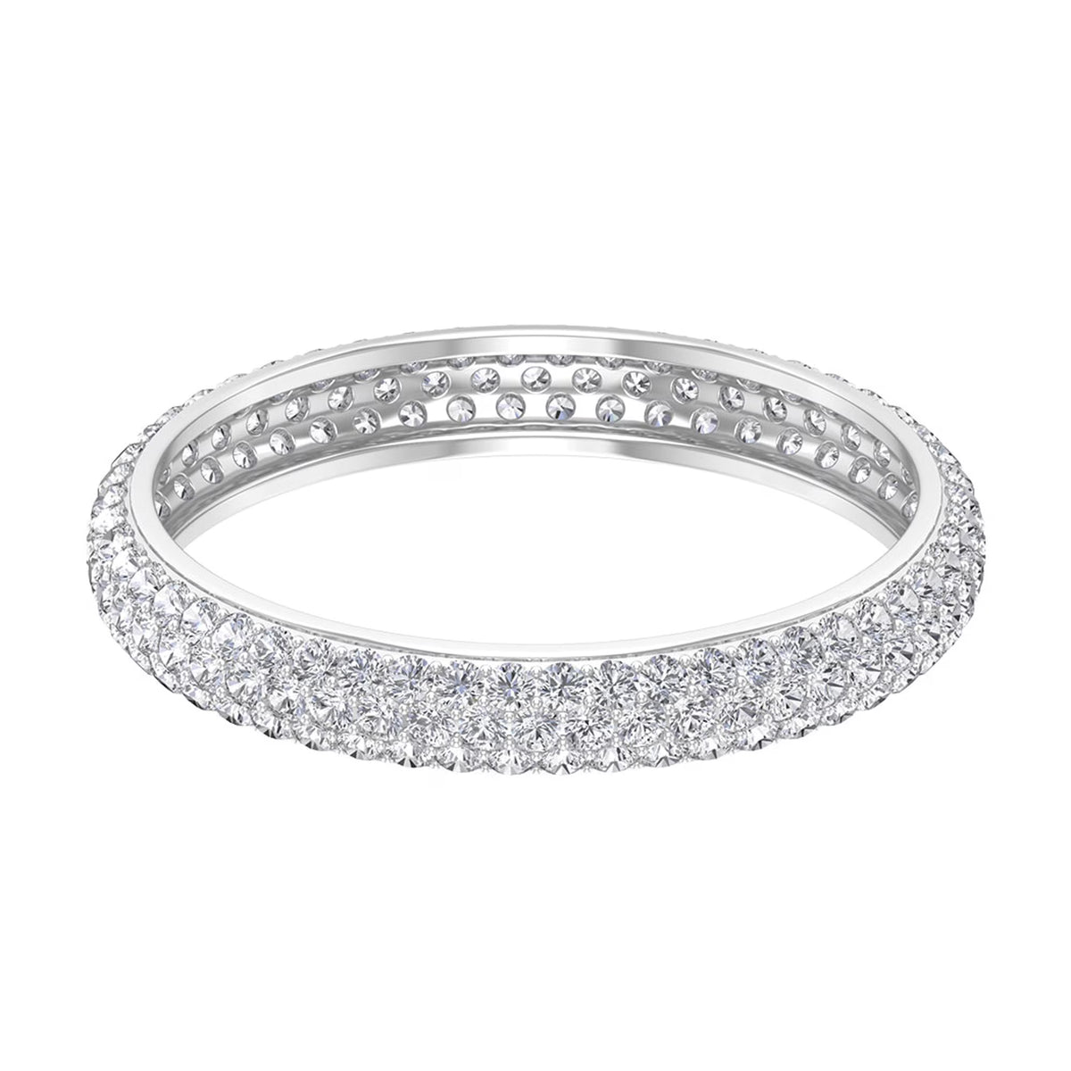 Micro Pave 1.75 CT Moissanite Full Eternity Ring 925 Sterling Silver US 7.00 A426343