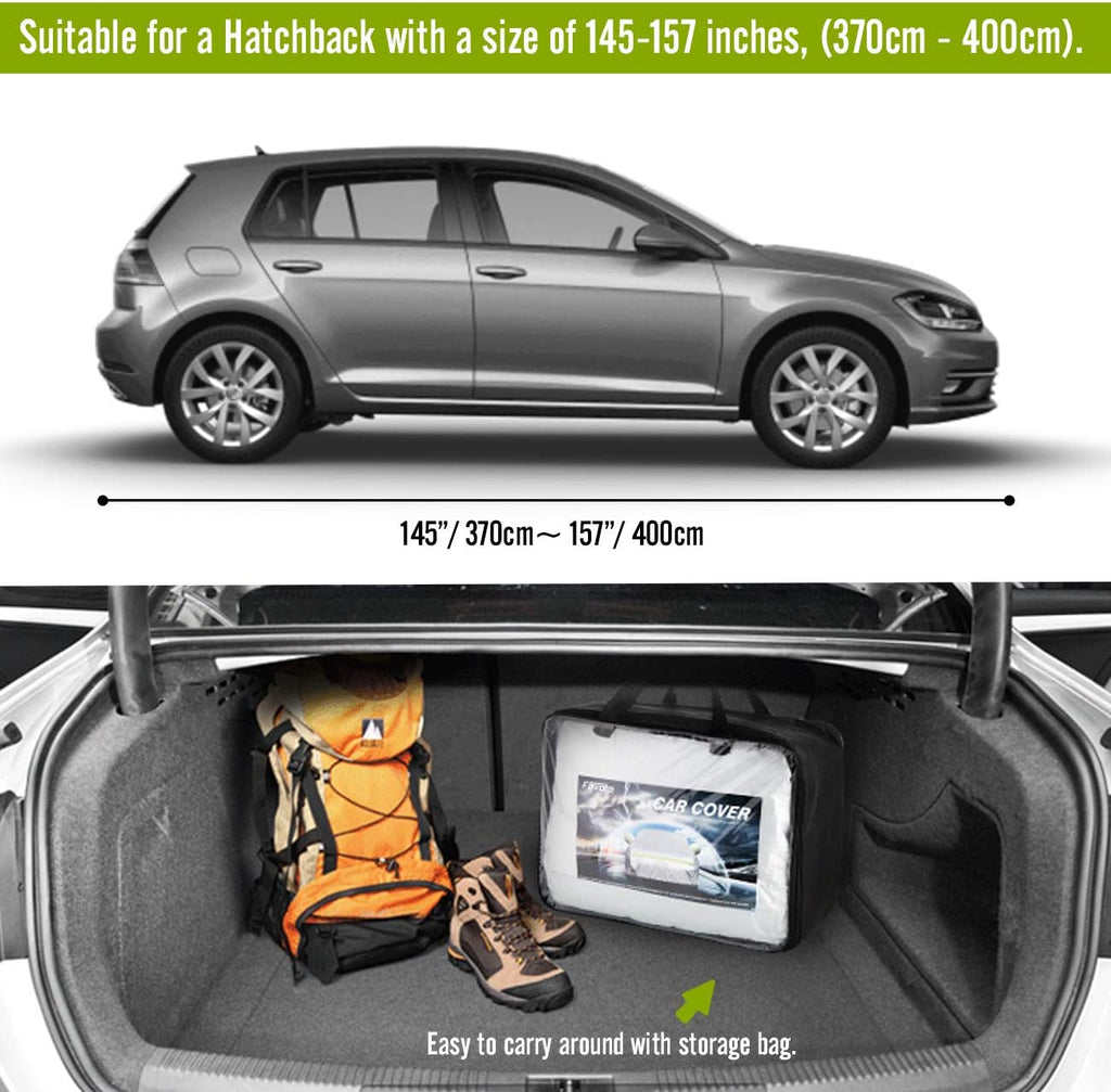Hatchback Car Cover 5 Layers Universal Fit 146 to 157 inch Pack of 2 S4816