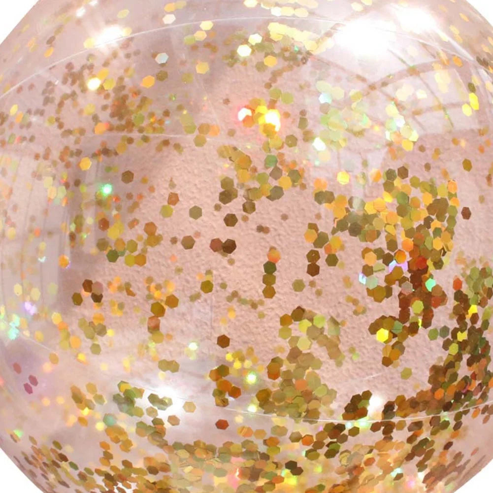 PVC Inflatable Glitter Confetti Feather Beach Ball Pool Toys Y184