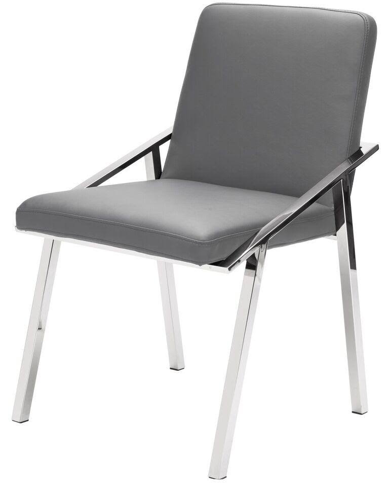 White/Polished Stainless Dining Chair W33839