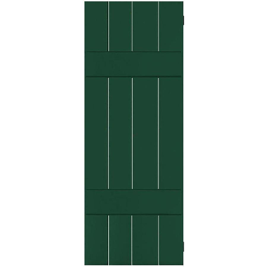 15 in. x 50 in. Real Wood Western Red Cedar Board and Batten Shutters Pair H3601