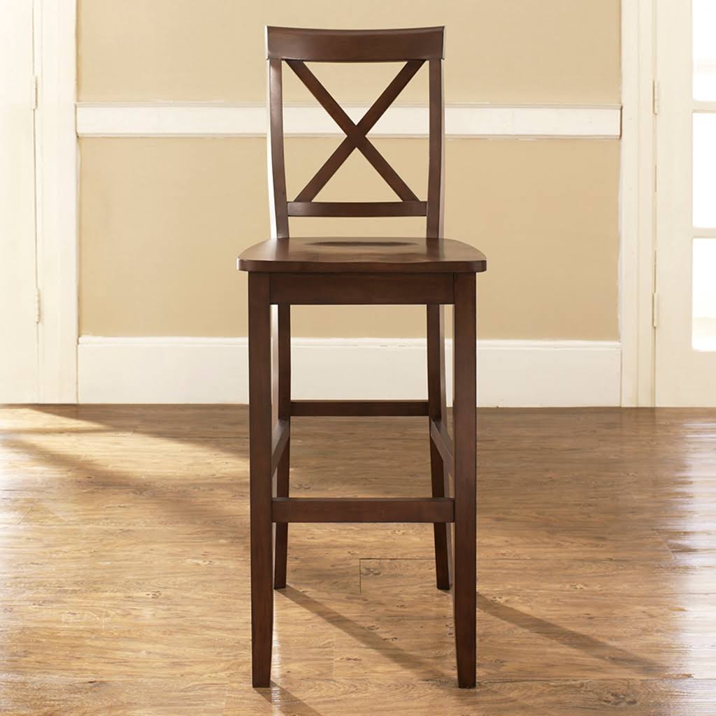 Mahogany X-Back Bar Stool Set of 2 Q696206