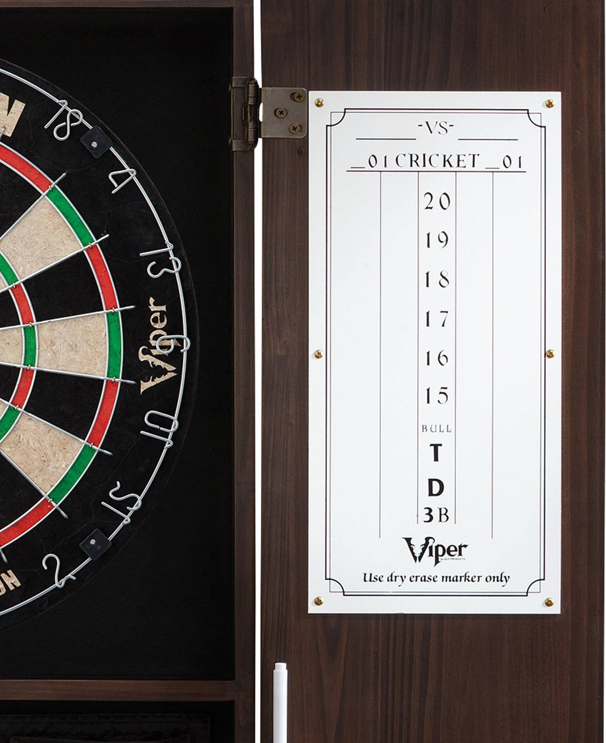 Solid Wood Cabinet & Sisal/Bristle Dartboard Bundle Y165