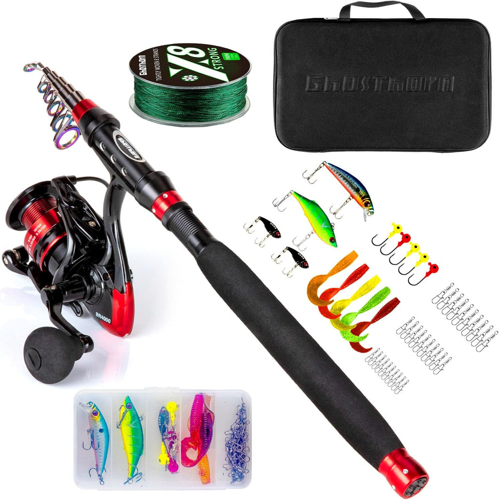 Telescopic Fishing Rod and Reel Combo with Carrier Case Bag R711308