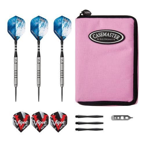 24 Grams Tungsten Steel Tip Darts and Pink Nylon Dart Case E2521