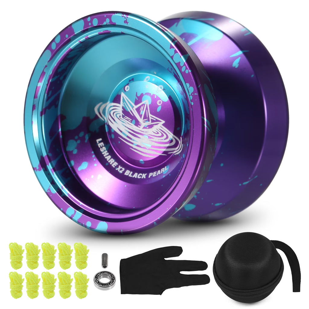 Aluminum Yoyo Ball with Bearing Strings Glove Storage Case W5441