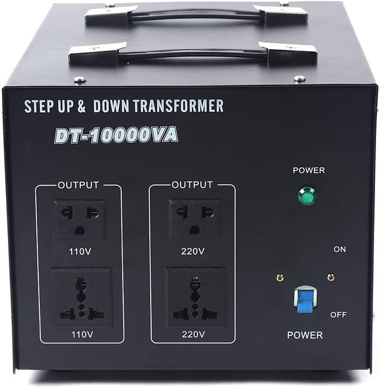 10000W Voltage Converter Transformer Step Up/Down 110V/220V Heavy Duty Power Converter with 2 US Outlets, 2 Universal Outlets, Circuit Breaker N549