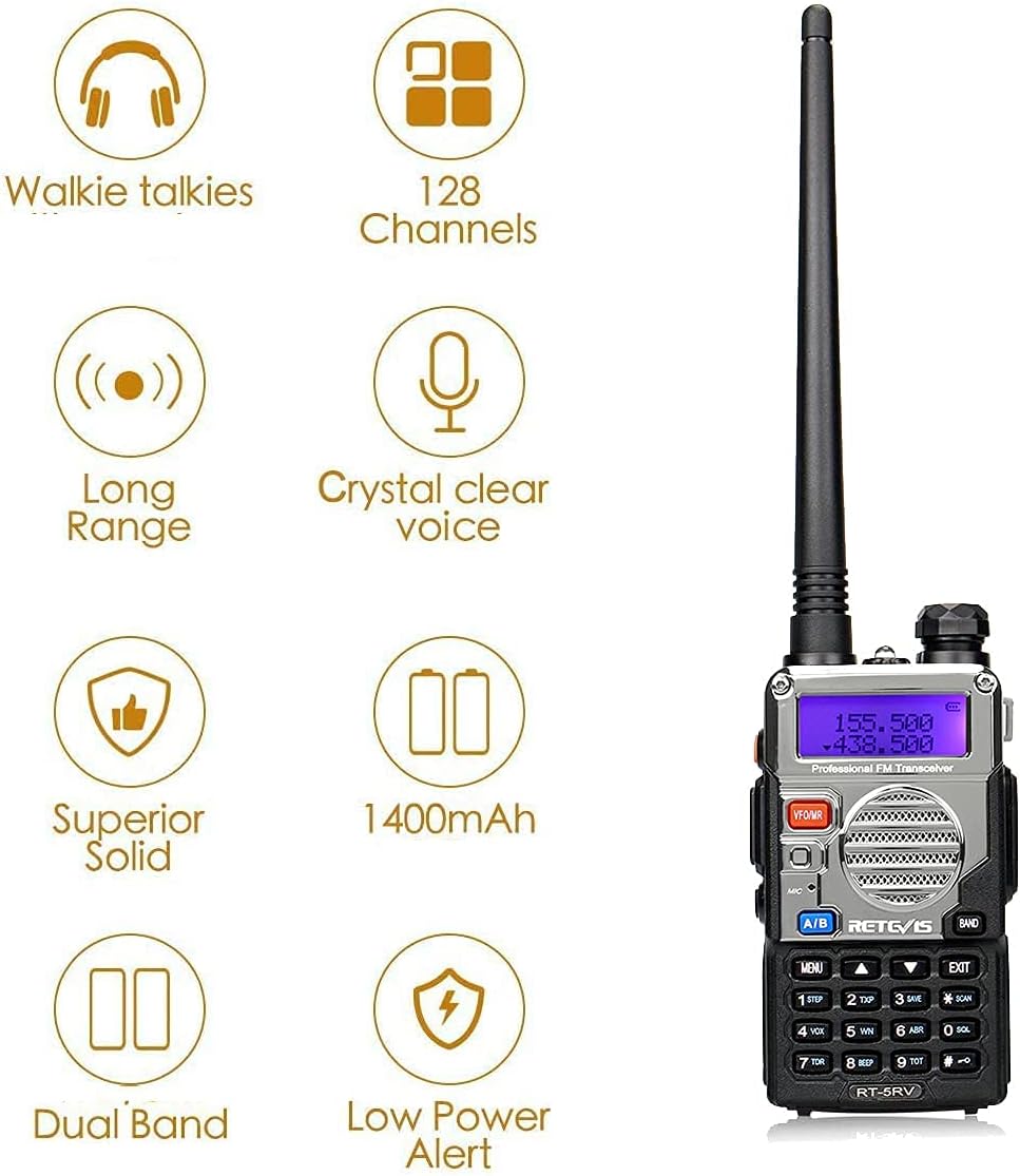 6 Pack Dual Band Rechargeable Walkie Talkies with 6-Way Charging Station T7807