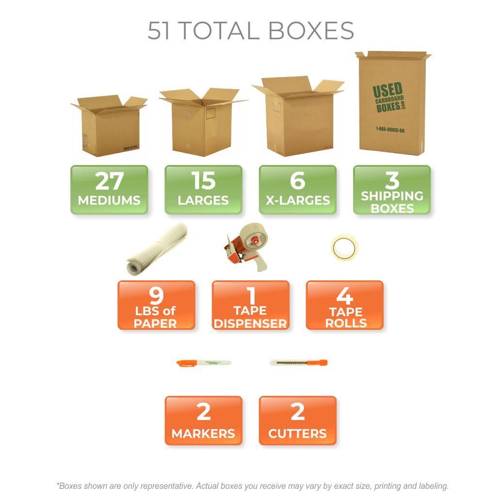 2 Bedroom Moving Kit - 48 Total Boxes X4423