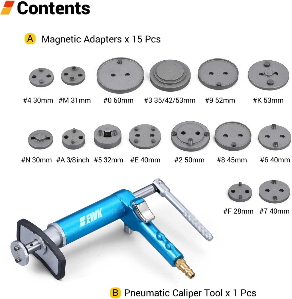 16 Pcs Pneumatic Brake Caliper Compression Tool U3292