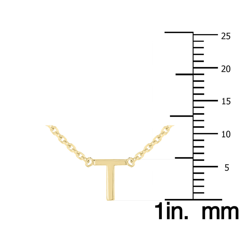 14K Solid Yellow Gold Initial Necklace R78814
