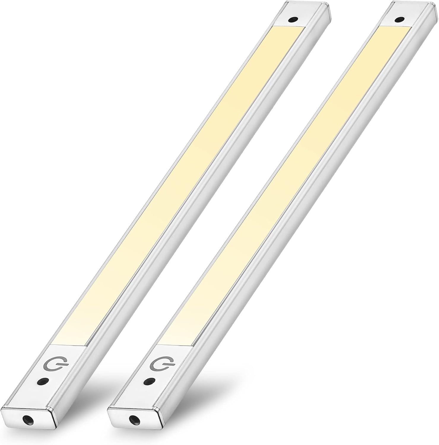 2-Pack 24 inch Under Cabinet LED Light Motion Sensor Plug in Hardwired Warm White S8751