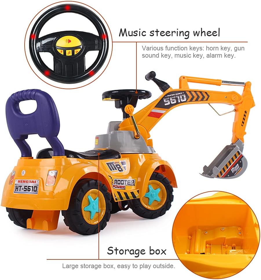Ride-on Excavator Car with Sounds & Lights Z618036